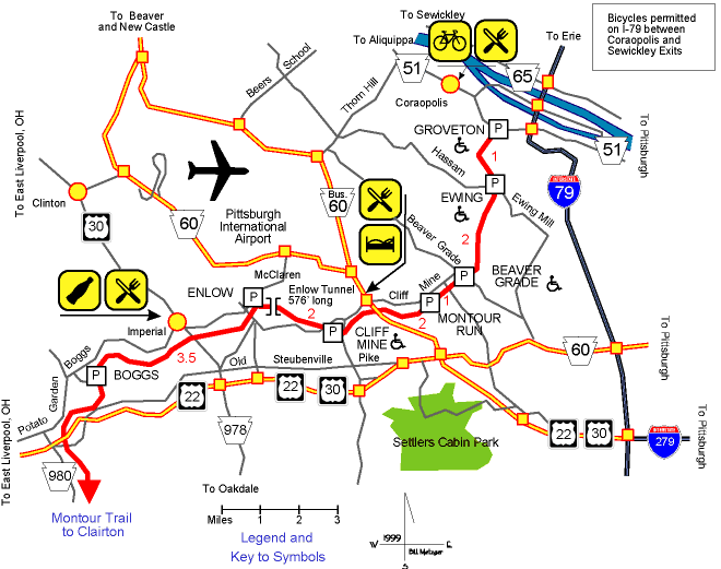 Montour Trail Map 1: Groveton to Boggs
